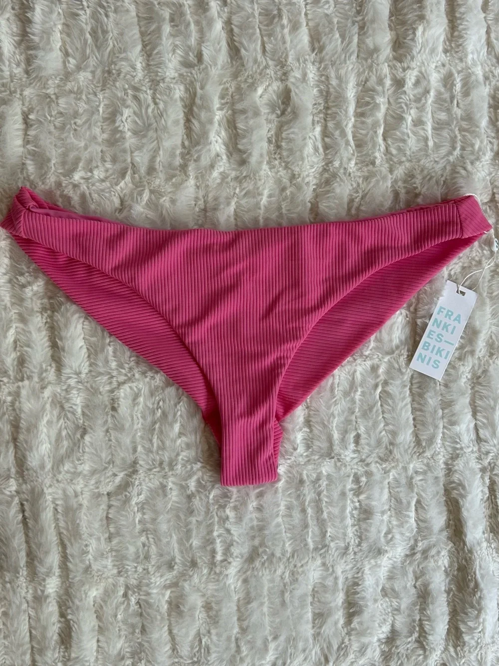 NWT Frankies Bikinis Dawson Rib Bikini Bottoms in Pink